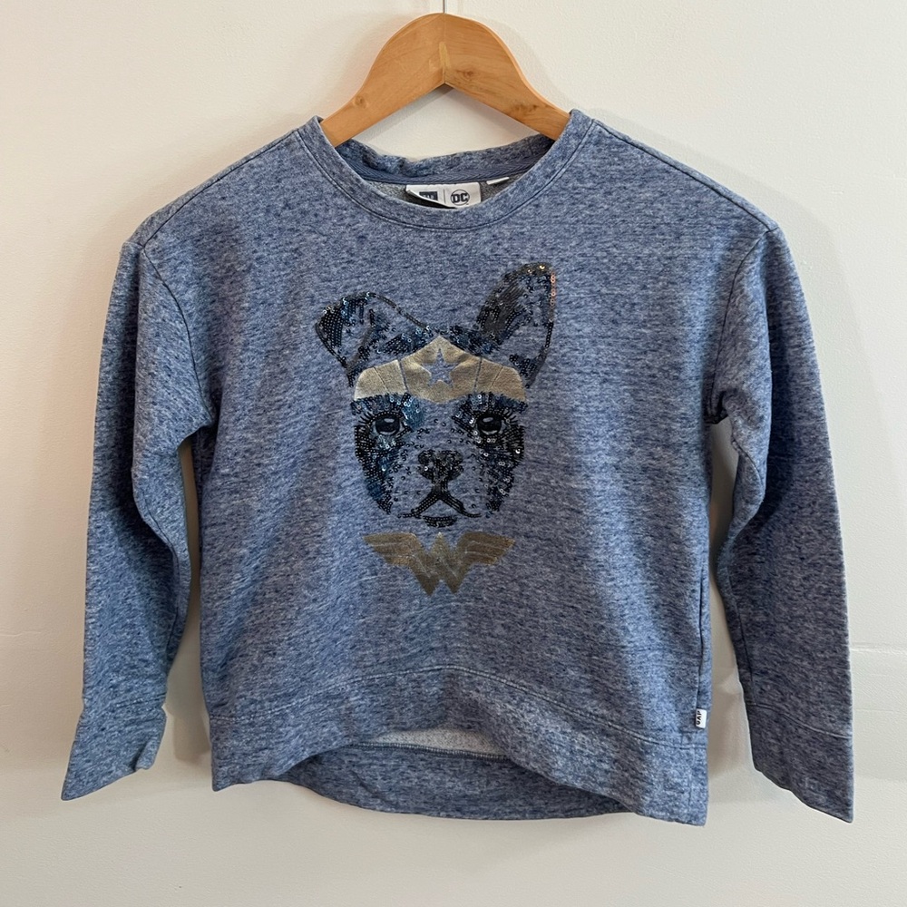 GAP Kids DC Wonder Woman Dog Sweatshirt Girls Graphic Top Size M